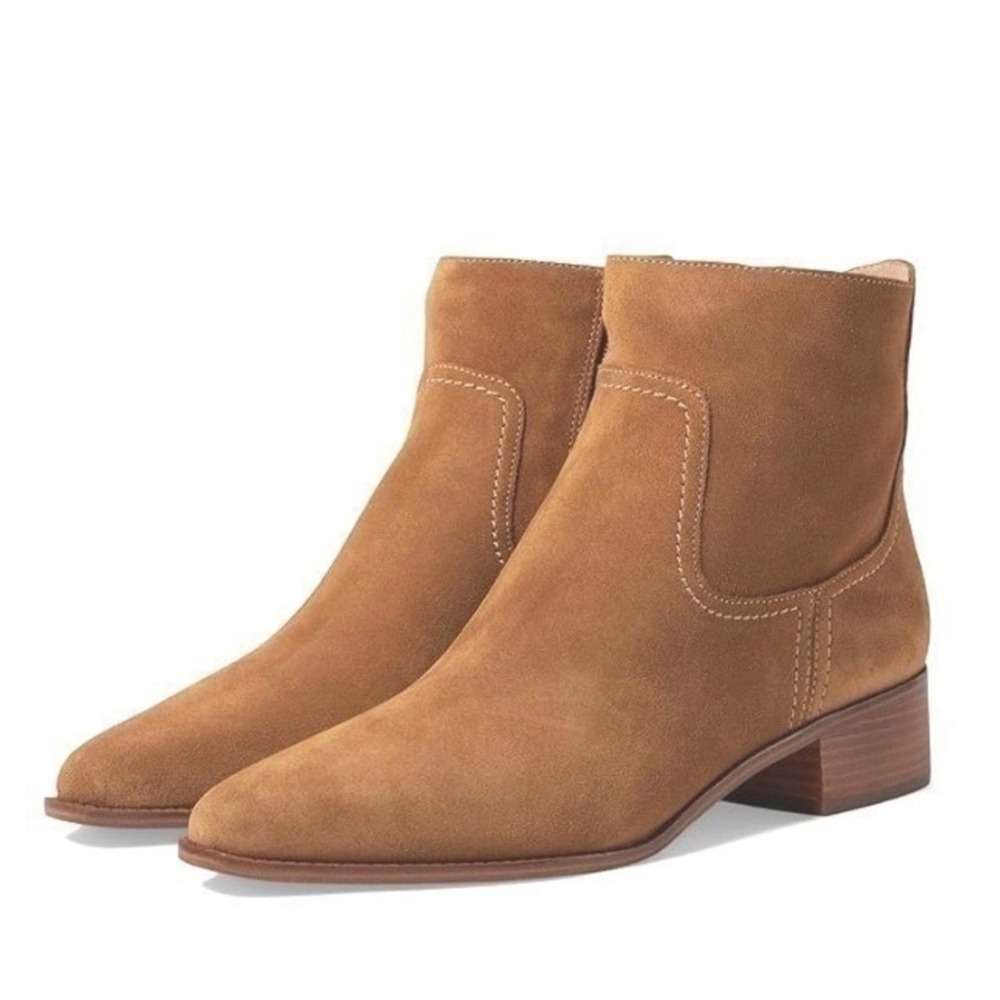 Cole Haan Naia Ankle Suede Westerm Bootie Size 8 in Golden Toffee Suede